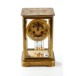 JAPY FRERES, PARIS, A LATE 19TH/EARLY 20TH CENTURY FOUR GLASS MANTEL CLOCK,