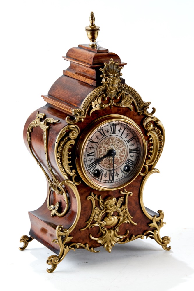 LENZKIRCH, GERMANY, A LATE 19th CENTURY ROCOCO INFLUENCE MANTEL CLOCK,