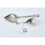 A VICTORIAN SILVER CADDY SPOON with shell bowl, maker: H.L.H.L.