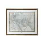 JAMES WYLD, A 19th CENTURY MAP OF THE COUNTRIES BETWEEN ENGLAND AND INDIA, 24" x 31 1/2",