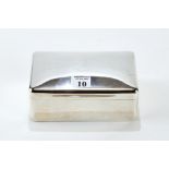 A VICTORIAN RECTANGULAR SILVER CIGARETTE BOX, engraved crest to lid, maker: WG.