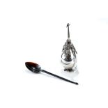 AN OTTOMAN WHITE METAL ROSE WATER SPRINKLER with floral applied shoulders,