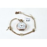 A LATE 19th/EARLY 20th CENTURY WHITE METAL CROWN WIND OPEN FACE POCKET WATCH,
