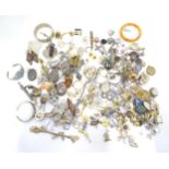 A quantity of assorted costume jewellery to include bracelets, bangles, necklaces, pendants,