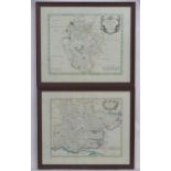 Maps: Two 20th century maps, Essex and Bedfordshire, after Robert Morden (c. 1650-1703). Approx. 12"