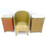 A Lloyd Loom style chair and 2 linen baskets (3) Please Note - we do not make reference to the