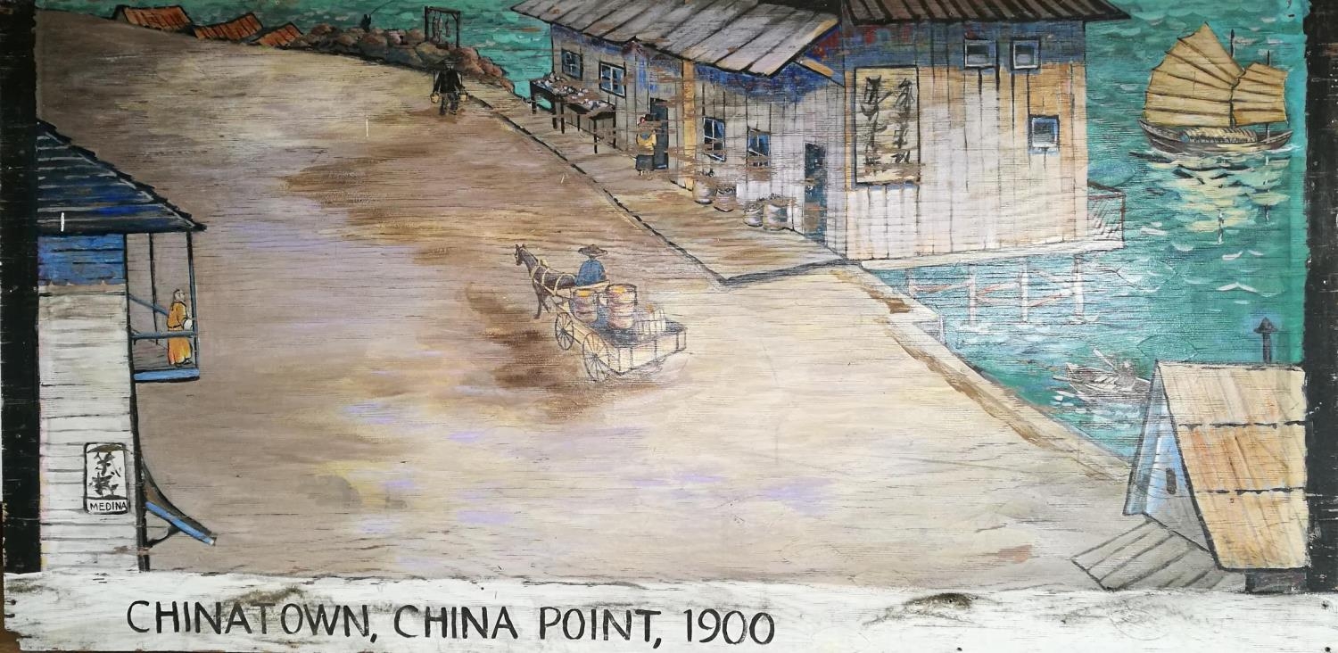 Virginia Medina, 20thC, American School, Mural, Chinatown, China Point, 1900, sponsored by The