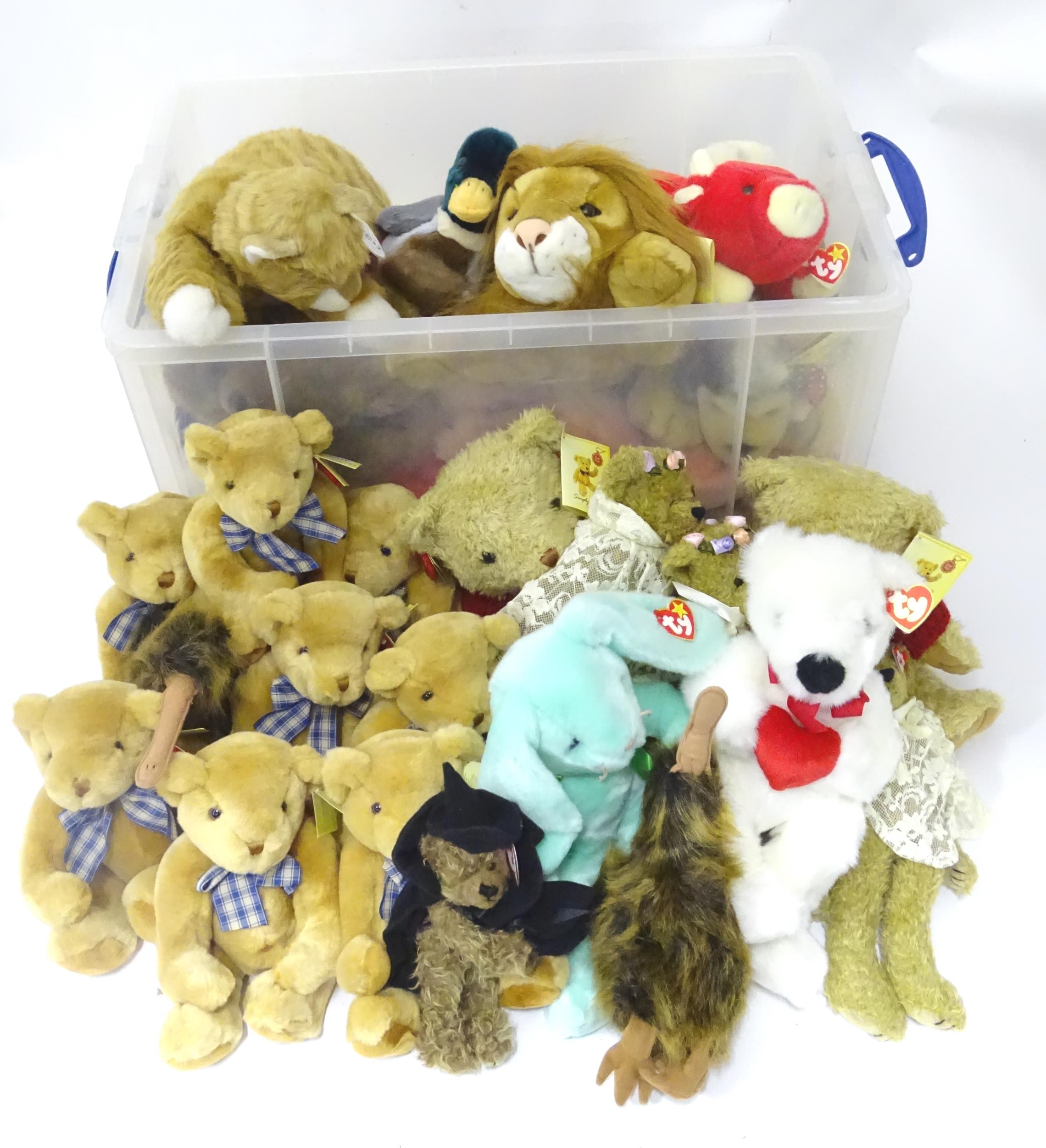 A large quantity of Keel Toys and TY Beanie Baby and Beanie Buddy soft toys, to include dogs, lions,