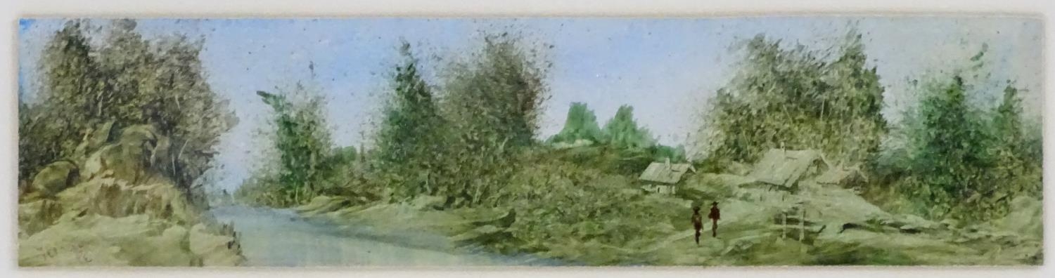 Indistinctly signed Gliaus ?, Early 20th century, Italian School, Oil on paper, A landscape scene - Bild 3 aus 5