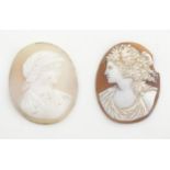 Two carved shell cameos (2) Please Note - we do not make reference to the condition of lots within