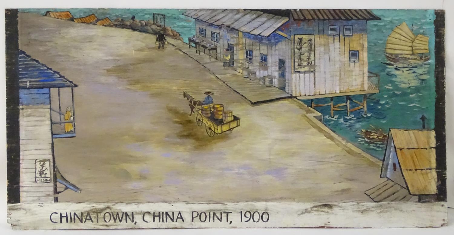 Virginia Medina, 20thC, American School, Mural, Chinatown, China Point, 1900, sponsored by The - Bild 3 aus 5