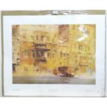A limited edition print after William Russell Flint depicting Palazzo on the Grand Canal, Venice.