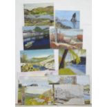 A quantity of oil / acrylic on board paintings depicting coastal and rural scenes some titled, to