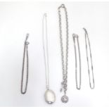 A quantity of assorted silver and white metal watch chains etc. Please Note - we do not make