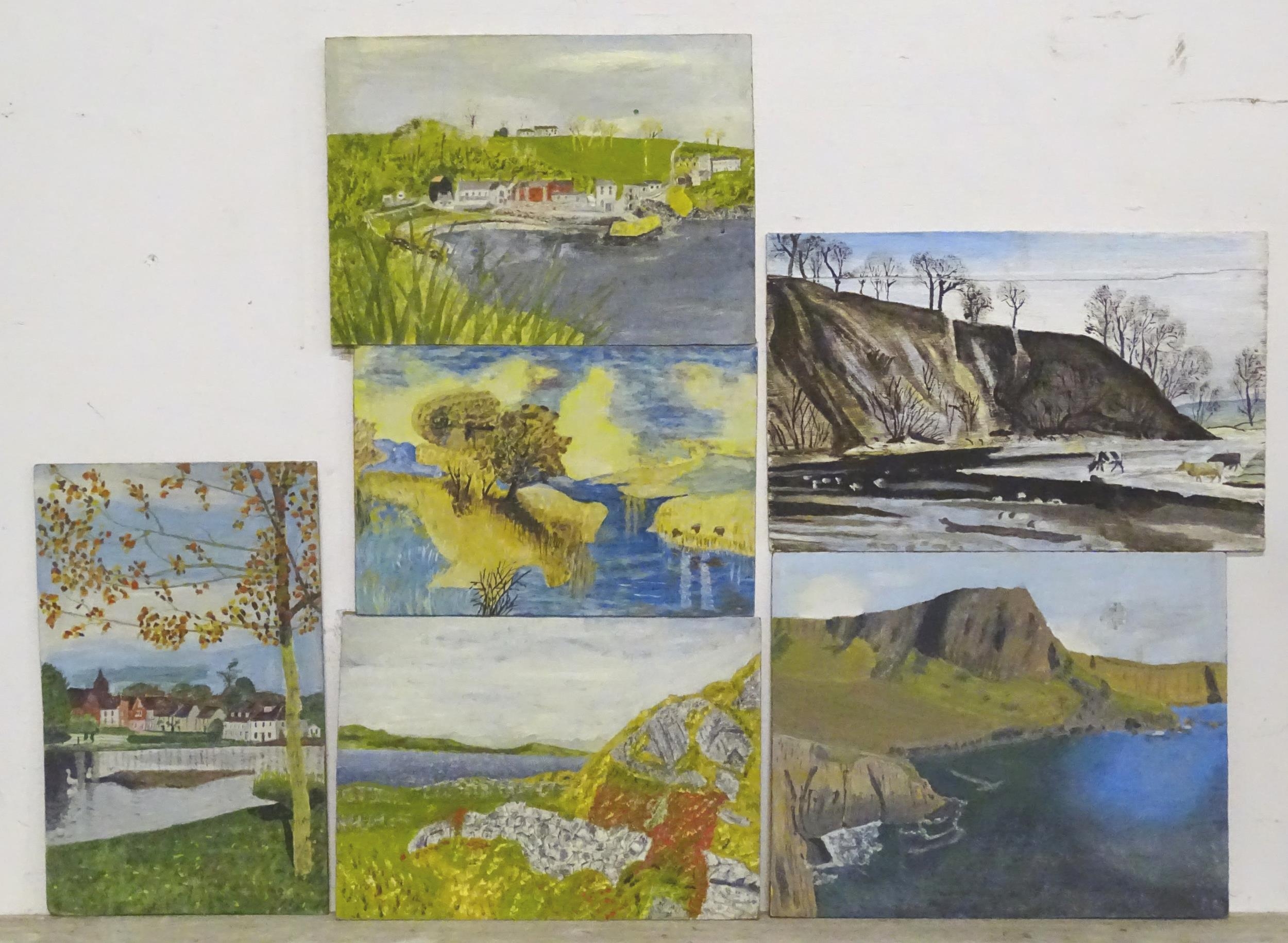 A quantity of oil / acrylic on board paintings depicting coastal and rural scenes some titled, to - Bild 13 aus 17