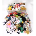 A large quantity of assorted TY Beanie Baby soft toys to include rabbits, bears, octopus, dogs,