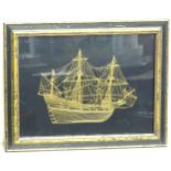 A Franklin Mint silhouette of the ship / boat the Golden Hind Please Note - we do not make reference