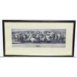 An engraving titled Pilgrimage to Canterbury after Thomas Stothard. Approx. 23" wide Please Note -