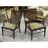 Two chairs with marquetry inlaid decoration. Largest approx. 33 3/4" high overall (2) Please