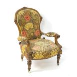 A Victorian slipper chair. Approx. 38" high overall Please Note - we do not make reference to the