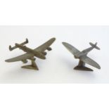Toys: Two Royal Hampshire cast model aeroplanes / fighter planes comprising Lancaster and