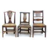 Three 19thC chairs. Largest approx. 37" high overall (3) Please Note - we do not make reference to