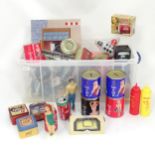 A quantity of assorted miscellaneous items to include tins, kitchenalia, clock, a novelty truck