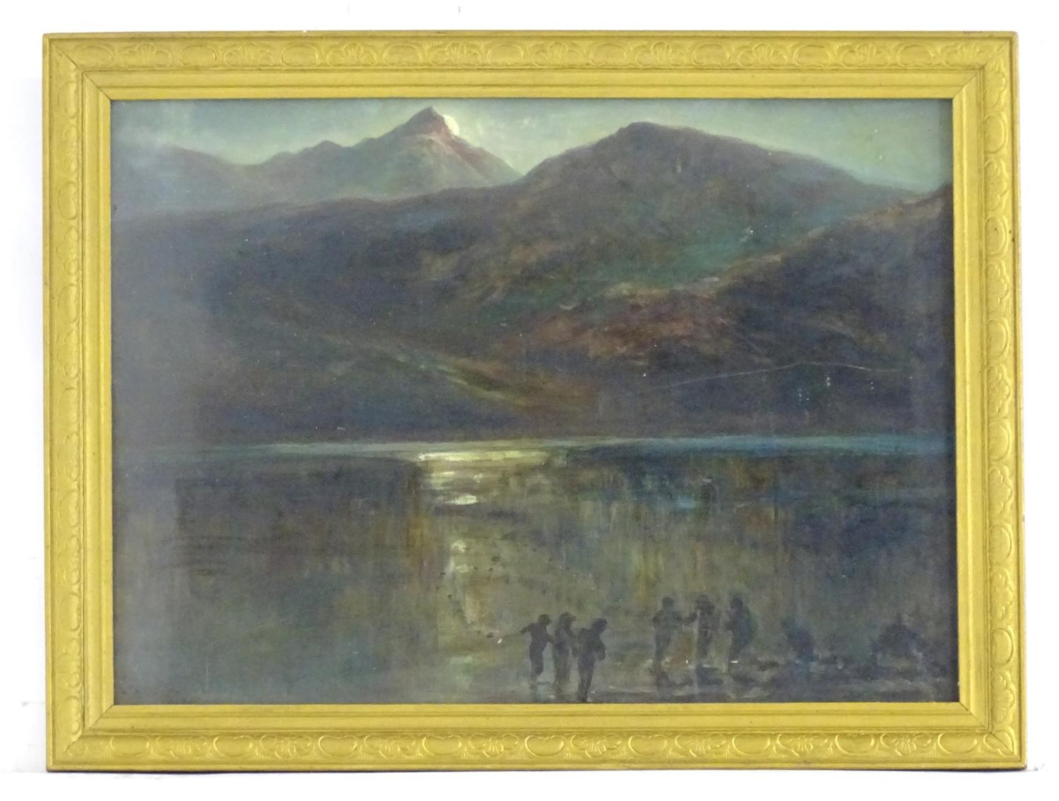 Indistinctly signed Lachlan, 19th century, Scottish School, Oil on canvas laid on board, Fishermen