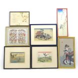 A quantity of assorted prints, to include Oriental prints, a woodblock print Chiryu, one of the