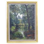 F. S. Robinson, 20th century, Oil on board, A wooded river landscape scene. Signed and dated 1929