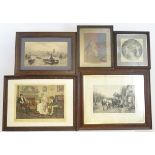 Five assorted prints to include Two Strings to her Bow, after C. Hugh Wood; At the Coach & Horses,