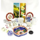A quantity of assorted ceramics to include a Wedgwood Jasperware mug, Royal Winton vase, County