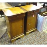 A pair of late 20thC bedside cabinets. Approx. 28 3/4" high x 16" wide (2) Please Note - we do not