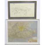 Three maps, one titled North Cerney Village at it's Prime 1913, another showing North Cerney showing