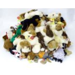 A large quantity of Keel Toys and TY Beanie Baby soft toys to include dogs, bears, shark, crab,