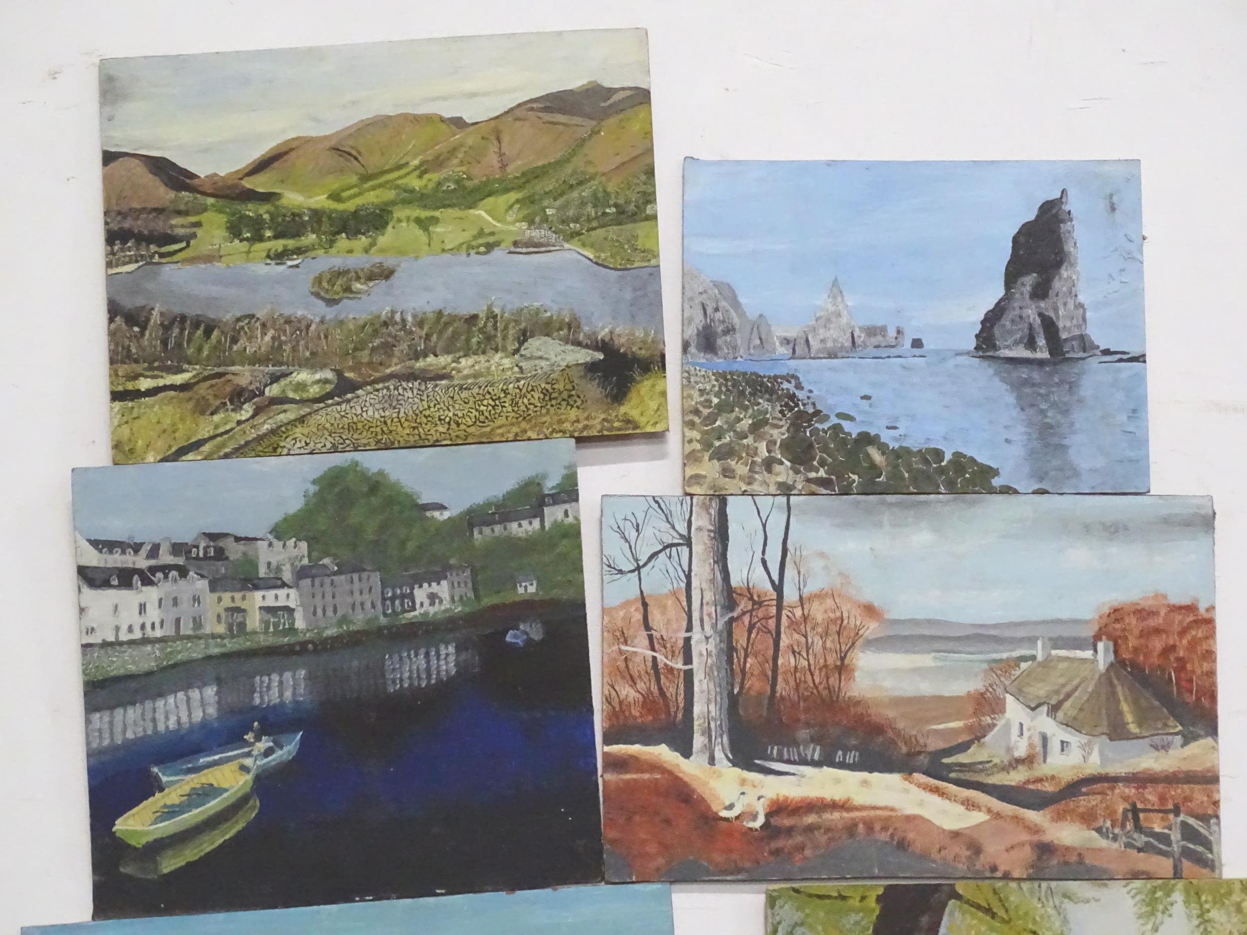 A quantity of oil / acrylic on board paintings depicting coastal and rural scenes some titled, to - Bild 8 aus 17
