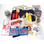A quantity of Americana items to include diner ketchup and mustard bottles, novelty clocks, number /