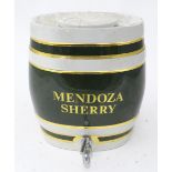 A Mendoza Sherry barrel. Approx. 12" high Please Note - we do not make reference to the condition of