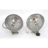 Two vintage / retro / industrial spot lights / heat lamps, one by Winfield, the other by Metway.