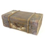 A cWWII / WW2 / Second World War suitcase trunk by Madler Koffer, Germany, with bentwood