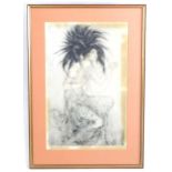 Etienne Drian (1885-1961), Limited edition etching, A portrait of the actress Gaby Deslys. Signed in