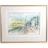Albany Wiseman (1930-2021), Watercolour, Near Vesuvio, Portugal, A Portuguese landscape. Signed,