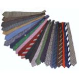 Vintage clothing / fashion: A quantity of ties in various colours to include ties from Moss Bros,