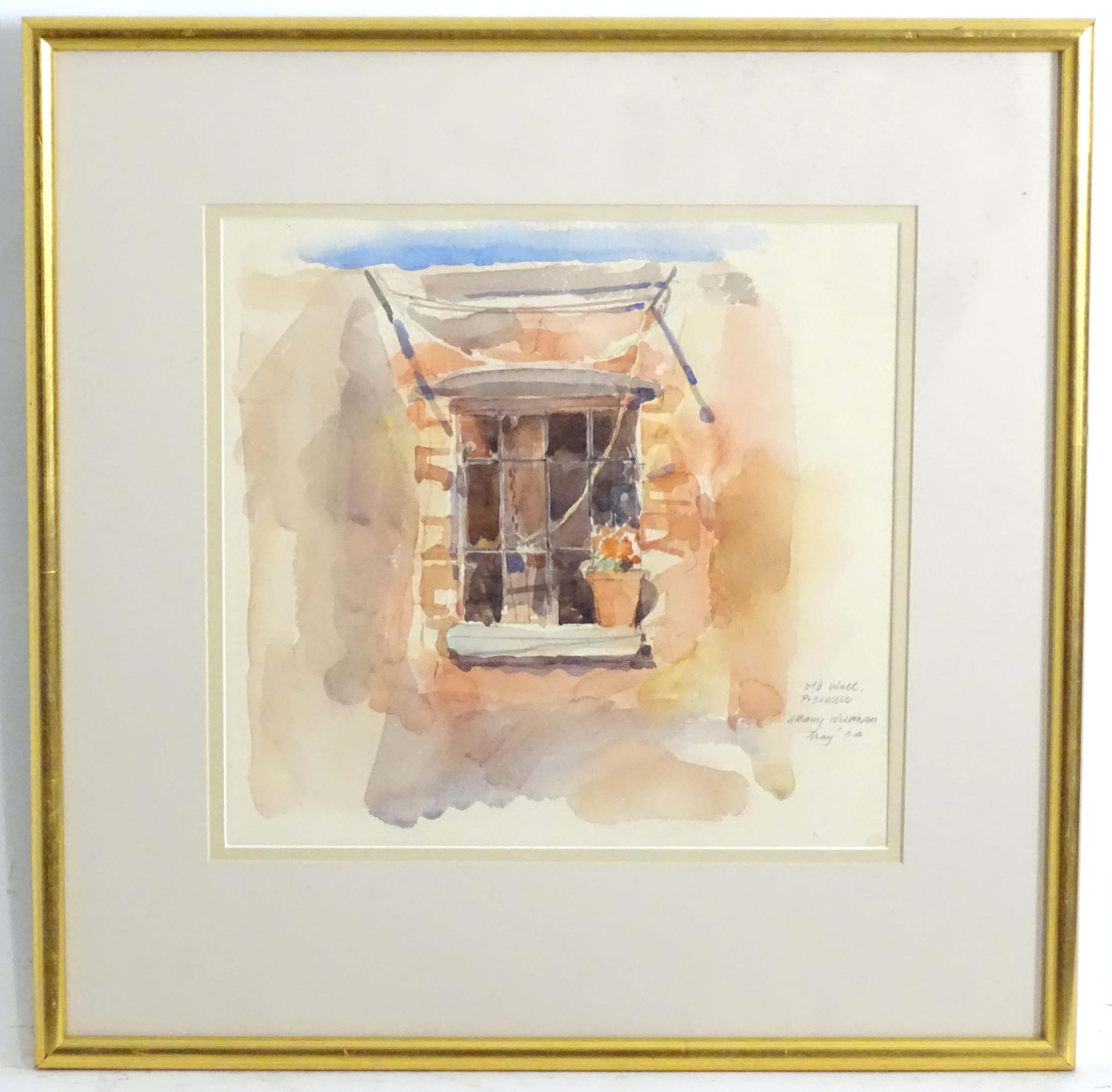 Albany Wiseman (1930-2021), Watercolour, Old Well, Provence, France. A view of a window with a plant