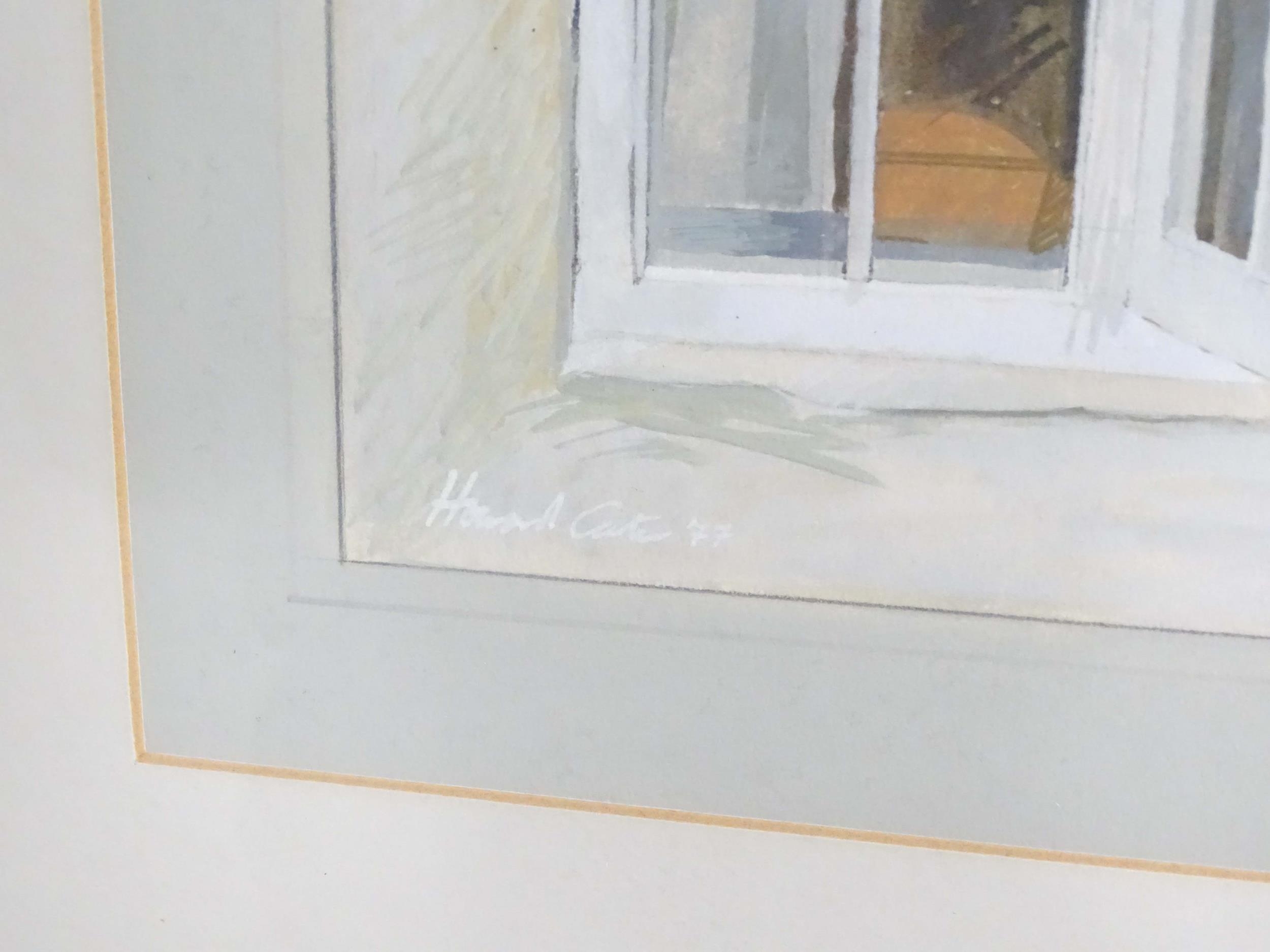 Howard Carter, 20th century, Watercolour and gouache, A study of an open window with an oil lamp. - Image 5 of 5