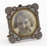 A 19thC small photograph frame with micro mosaic decoration. Approx. 1 1/2" x 1 1/2" Please Note -
