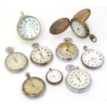 A quantity of assorted pocket watches, etc. (9) Please Note - we do not make reference to the