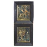 18th / 19th century, Hand coloured engravings, A pair of moonlit hunting / poaching scenes,