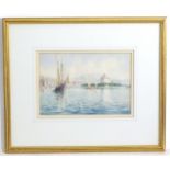 Early 20th century, Greek School, Watercolour, The White Tower and promenade of the Port of