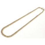 A 9ct gold graduated curblink watch chain. Approx 16" long Please Note - we do not make reference to